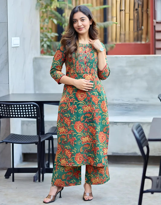 Gul Green Kurti Set