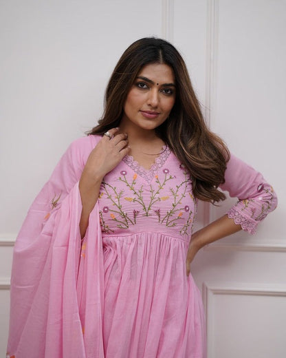 Beautiful Embroidery and Sequence Work Kurta Set For Women