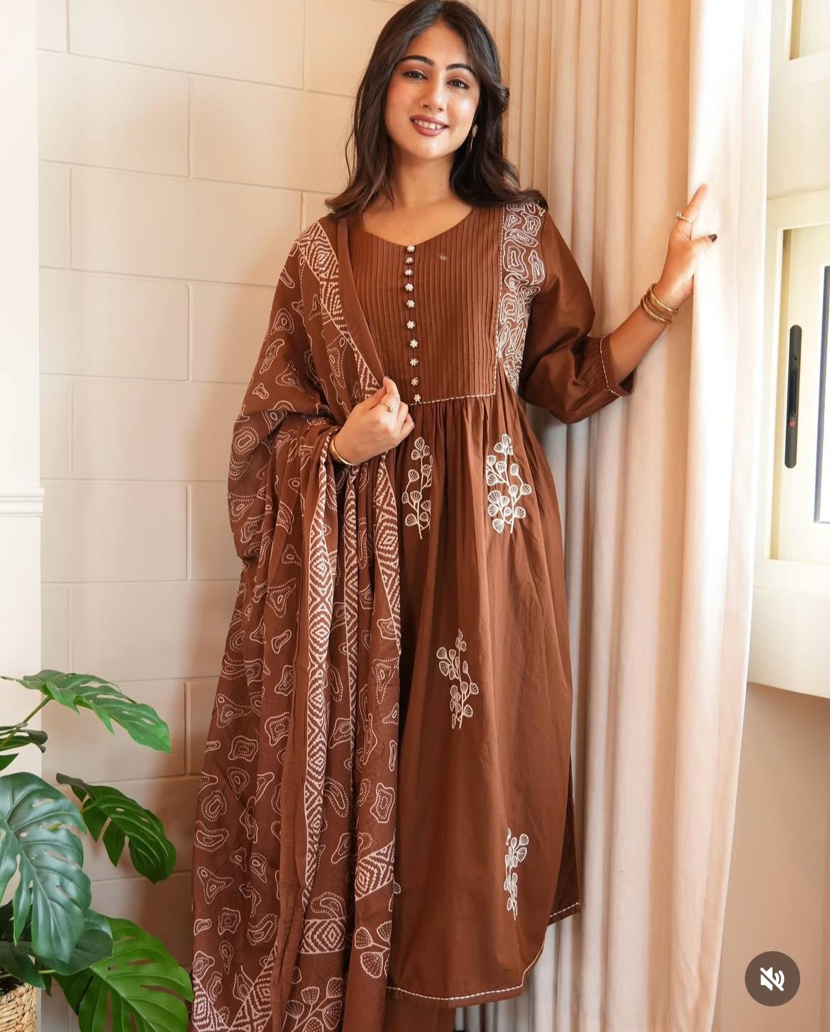 Pure Cotton Printed Kurta Set with Dupatta For Woman