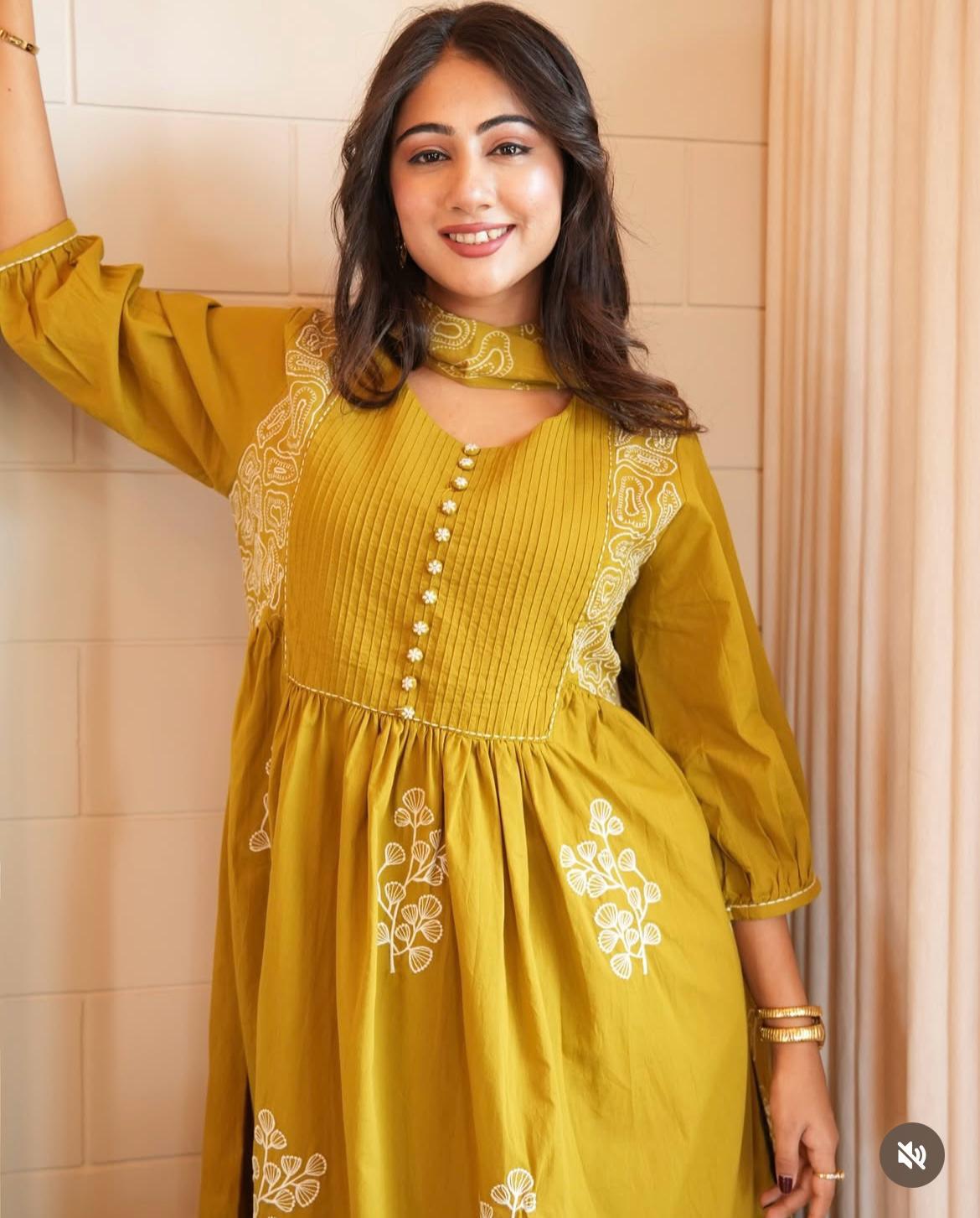Pure Cotton Printed Kurta Set with Dupatta For Woman