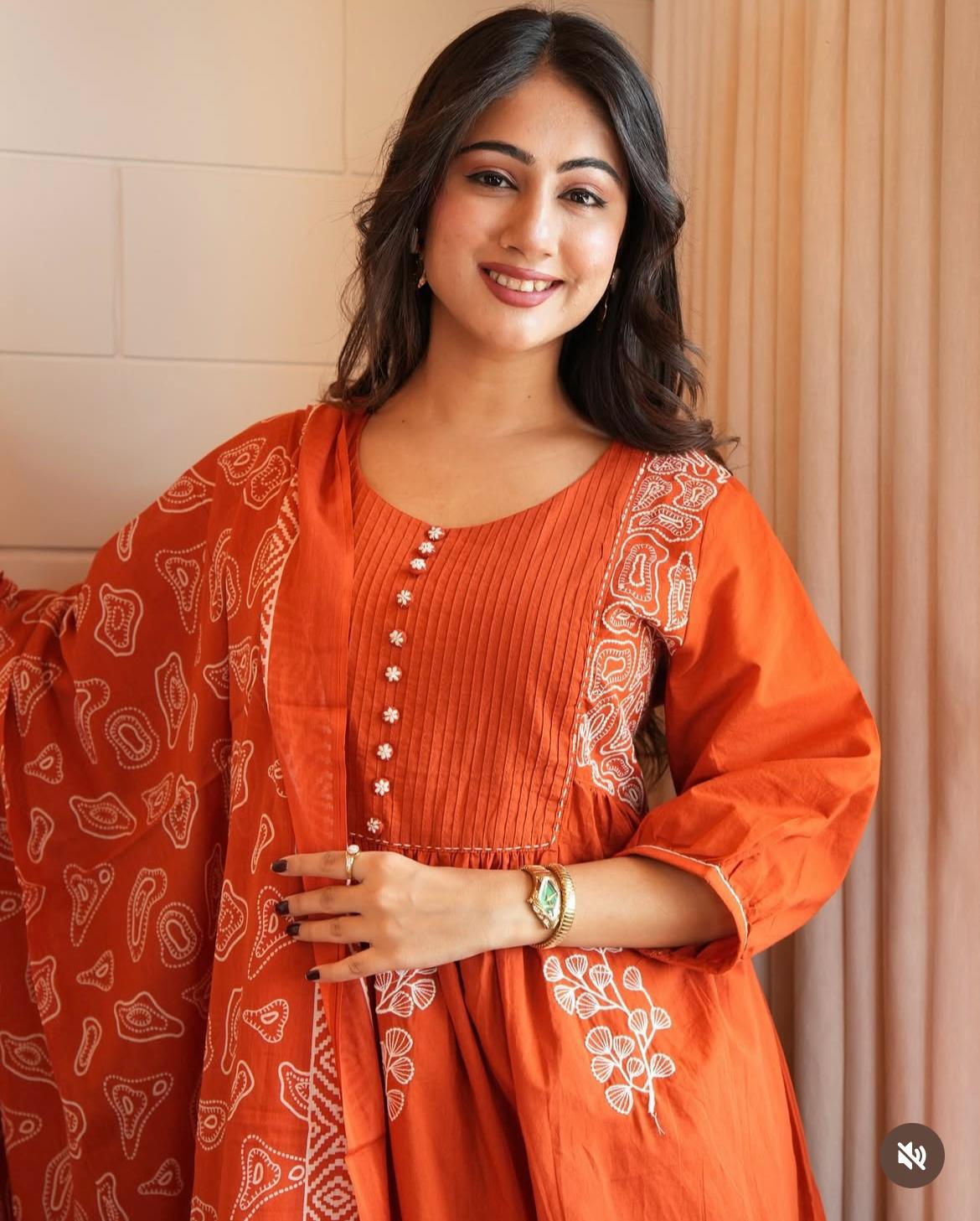 Pure Cotton Printed Kurta Set with Dupatta For Woman