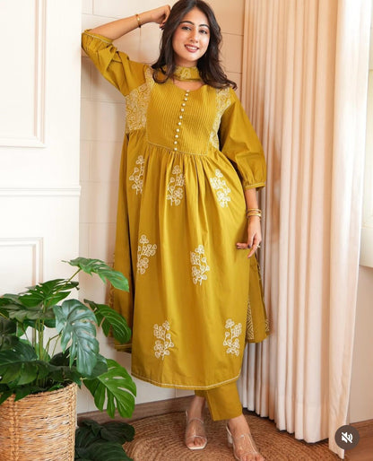 Pure Cotton Printed Kurta Set with Dupatta For Woman