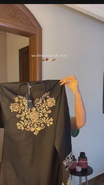 Embroidery Yellow Cotton Kurta Set with Palazzo Pants